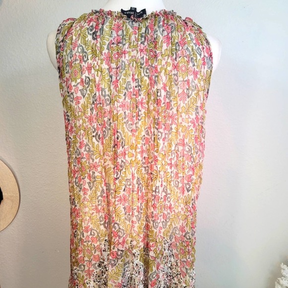 RINA DHAKA ANTHROPOLOGIE SILK EMBROIDERED & BEADED SLEEVELESS GATHERED DRESS XS - Picture 3 of 10